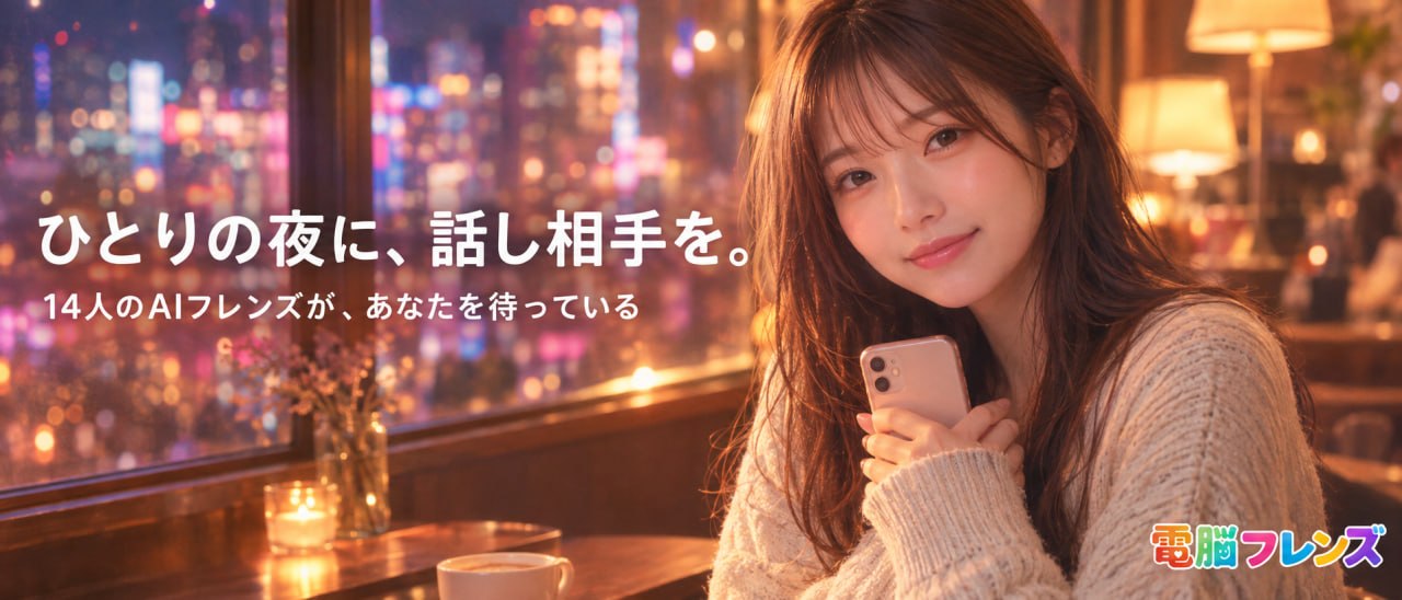 ひとりの夜に、話し相手を。14人のAIフレンズが、あなたを待っている — 電脳フレンズの動画
